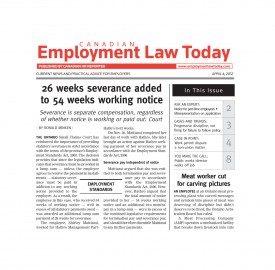 Canadian Employment Law Today, April 2012