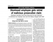 Canadian Employment Law Today Oct 17 2012 Dismissed Employee Gets Retrial