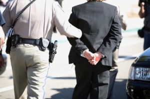Employee Right to Workplace Privacy - Man in handcuffs with Police