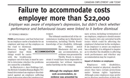 CELT Jan 23 2013 Failure to accommodate costs employer