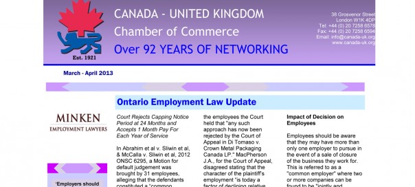 Canada-UK Chamber of Commerce March-April 2013