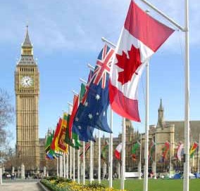 Flags at the Canadian Parliament