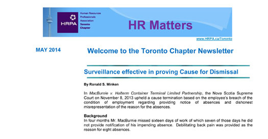 HR Matters May 2014