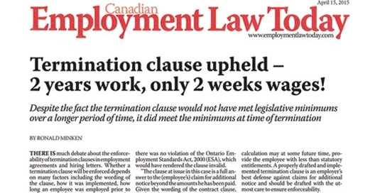 Canadian Employment Law Today April 15, 2015