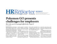 Canadian HR Reporter: Pokemon GO presents challenges for employers