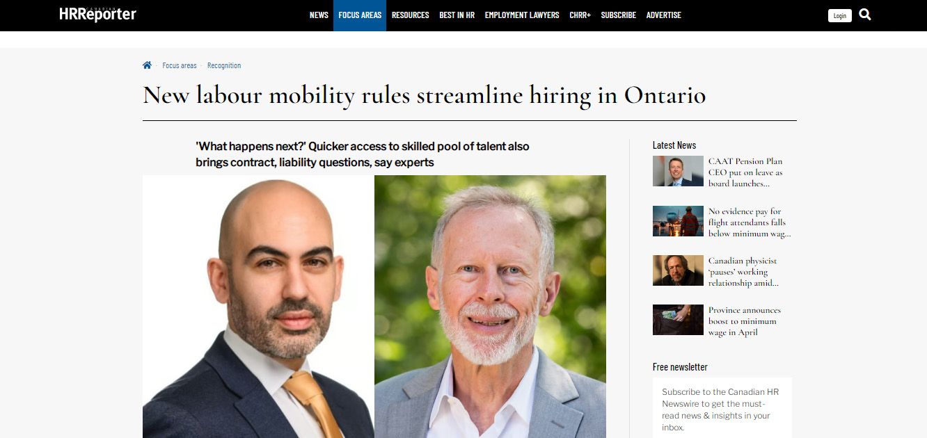 Canadian HR Reporter Interviews Ron Minken February 11, 2026