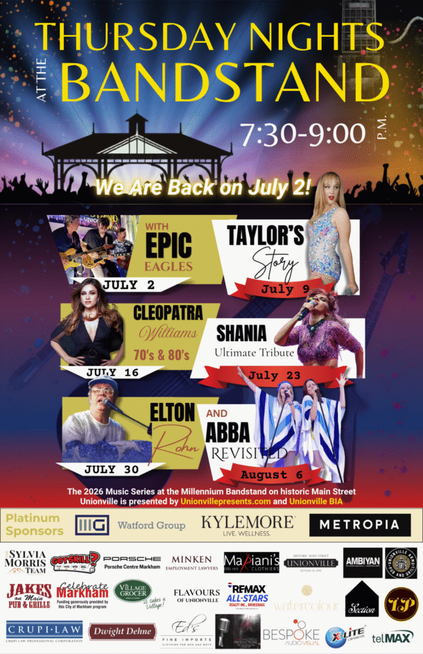 Unionville Thursday Nights at the Bandstand MUSIC LINE-UP